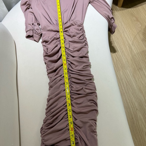 AX Paris ruched midi dress in taupe - Picture 7 of 7